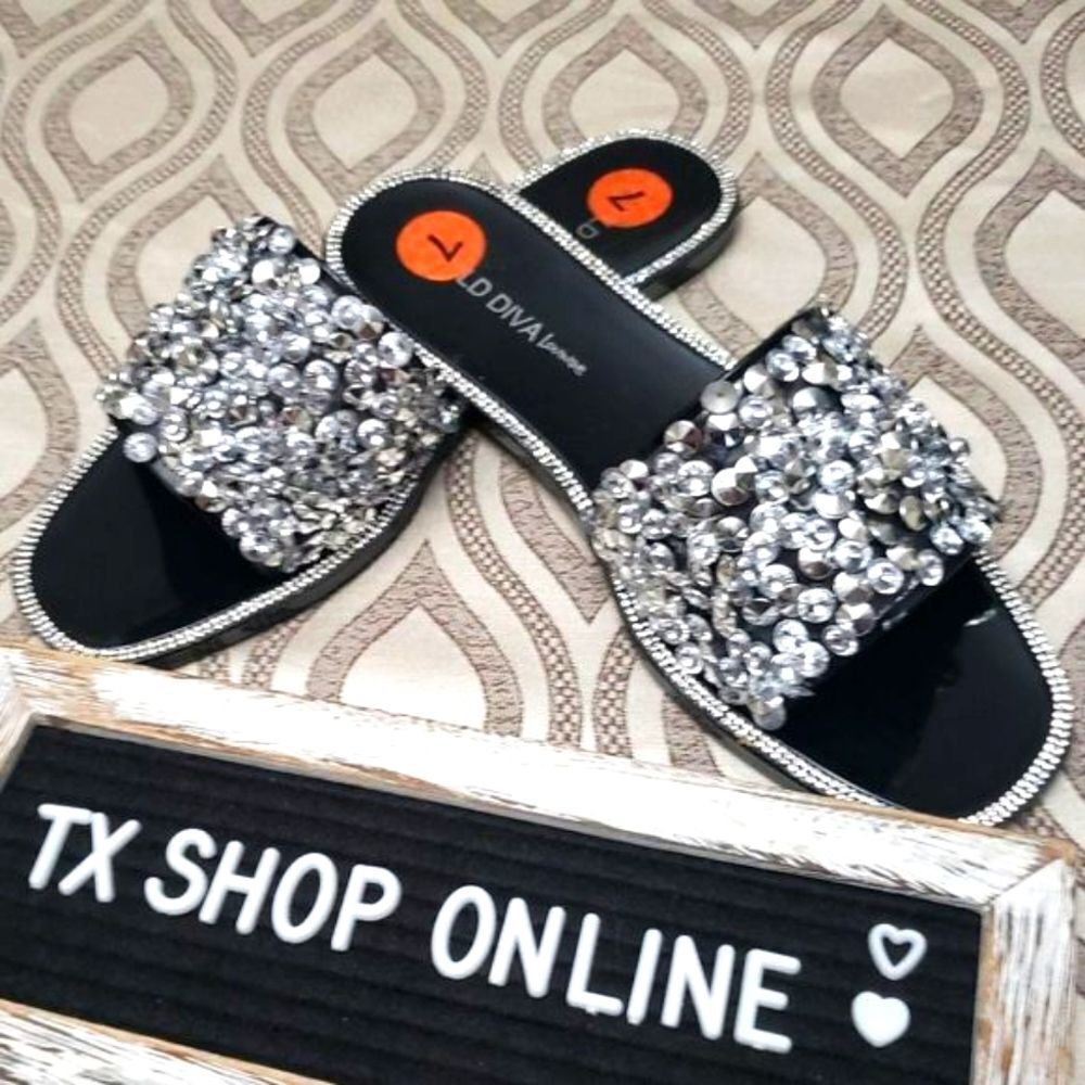 Wild Diva jewel rhinestones jelly sandals NEW